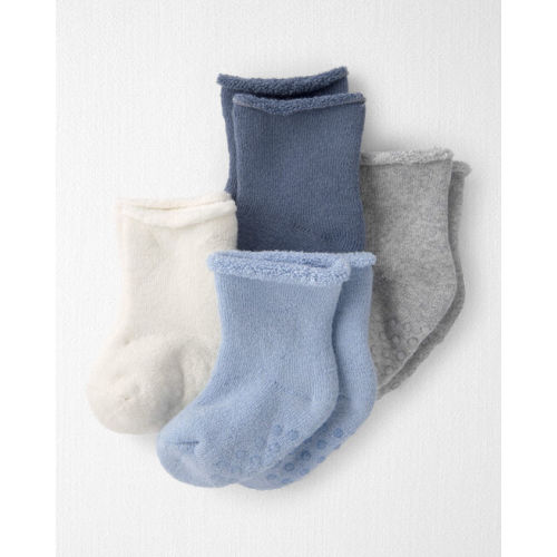 Baby Boy 4-Pack Slip Resistant Socks. Size: 0-3Months