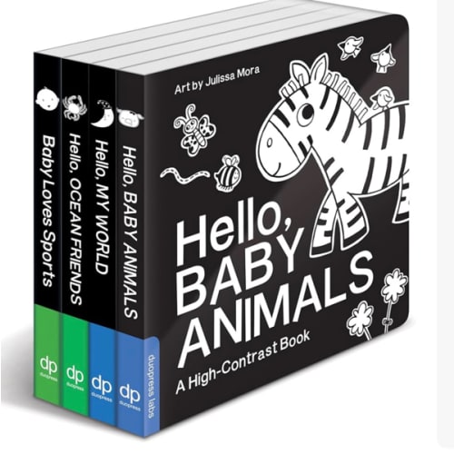 High Contrast Baby Book Set: 4 Board Books for Newborns