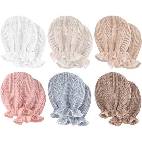 BQUBO Moufles en coton élastique hypoallergénique pour nouveau-né et enfant de 0 à 6 mois