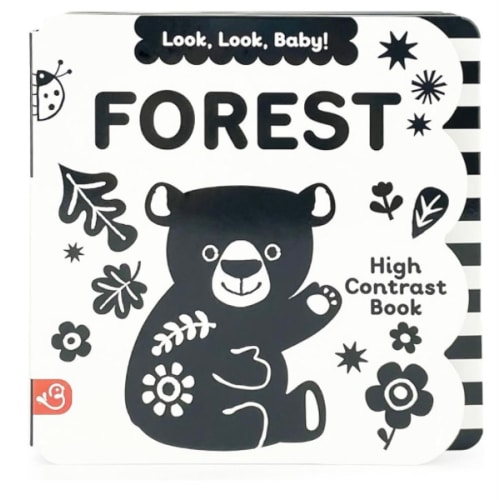 Look, Look, Baby! Forest: Black and White High Contrast Tummy Time Book for Newborns