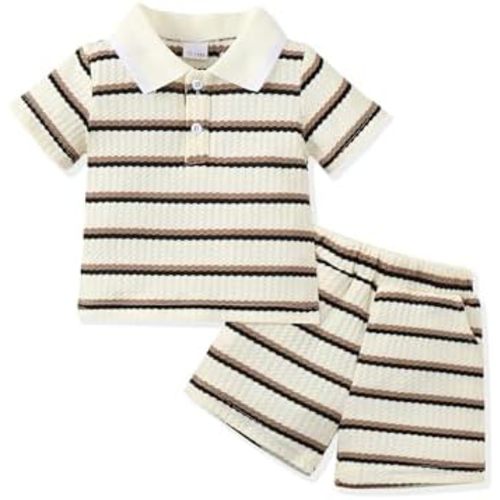Renotemy Toddler Baby Boys Clothes Summer Outfits Polo Shirt Shorts Set 2Pcs Boys Clothing Sets 12 Month-5T