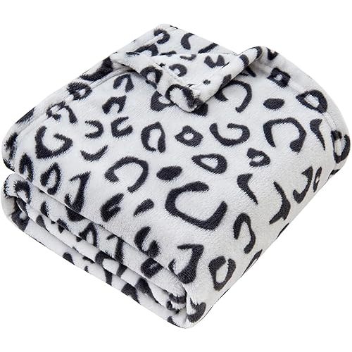 Yurhap Leopard Print Baby Blanket Fleece Baby Blankets for Boys, Ultra Soft Cozy Fluffy Infant Toddler Newborn Receiving Gifts for Crib Stroller, 30x40 Inch, Grey