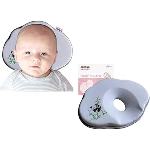 Newborn Baby Headrest Pillows for Sleeping Soft & Cozy Prеvents FΙat Hеad Stroller Bassinet Insert Almohadas para Bebes (Panda)