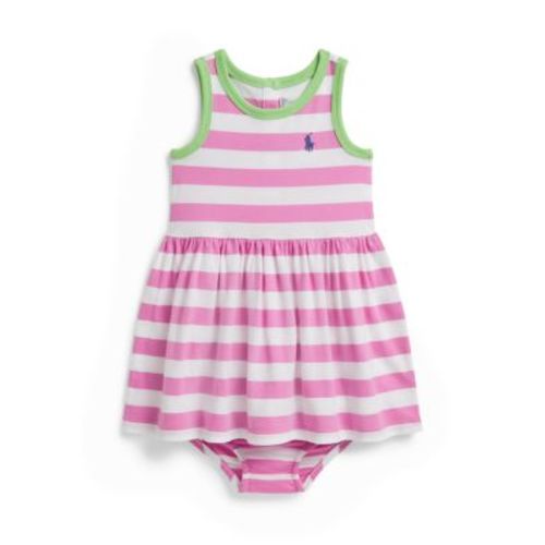 Baby Girls Striped Cotton Jersey Dress & Bloomer