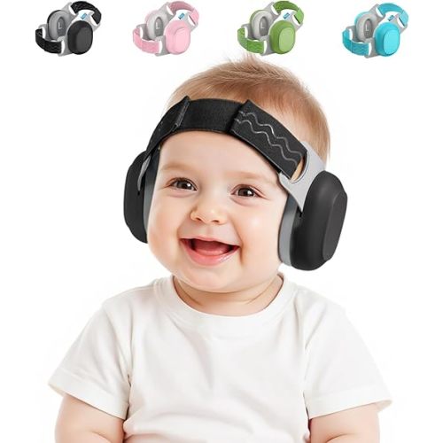Bella's Friends Baby Ear Protection for Infants & Toddlers(3–48 Months) - Lightweight 24dB Noise Cancelling Headphones - Safe fit & Comfort Earmuffs - Improve Sleep - Baby Travel Essential, Black