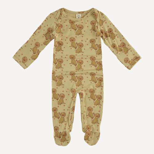 long sleeve lap neck footie | vintage lions | bamboo – kate quinn