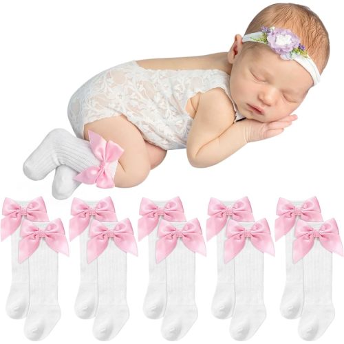Shyyween 5 Pairs Long Preemie Socks Premature Newborn Baby Knee High Cotton Socks for Girls Boys Infant Toddler