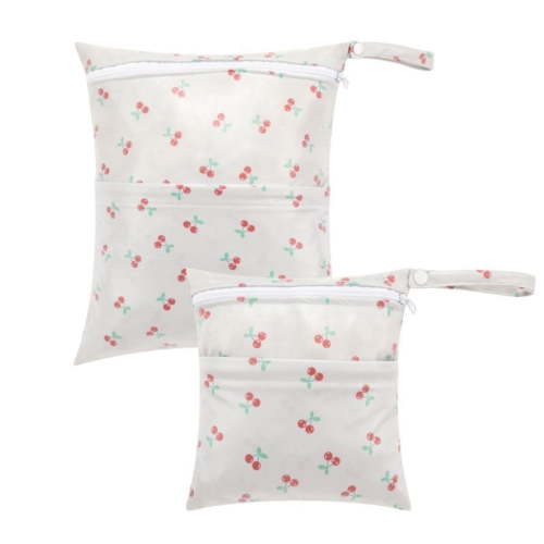 NoriNori 2pcs Wet Dry Bags,Waterproof Reusable Cloth Diaper Wet Dry Bags for Travel,Diapers,Dirty Gym Clothes and Toiletries