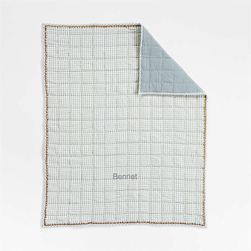Windowpane Plaid Organic Cotton Baby Crib Quilt
