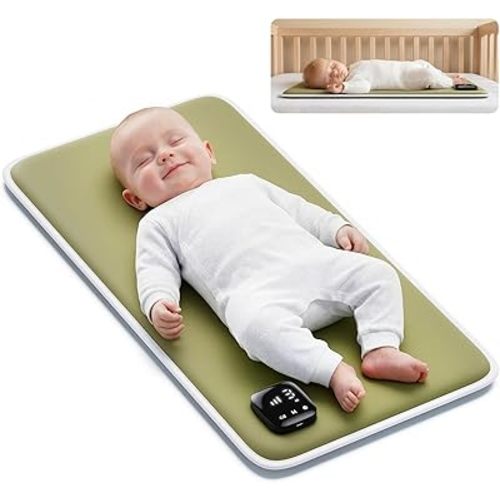 Upgraded Baby Sleep Soother Pad with 3 Vibration,Calming Vibrating Sleep Soother,90 Min Timer,Anti-Touch Interface, 5D Memory Foam Portable Vibrating Mattress Pad for Infants 0-12 Months+