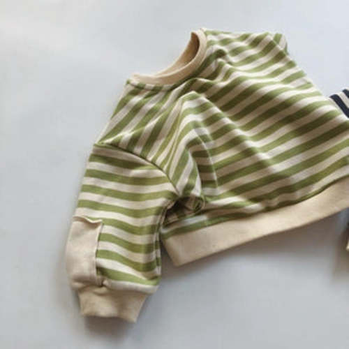 Patched Long Sleeved Striped Sweater – Teeny Mini Me