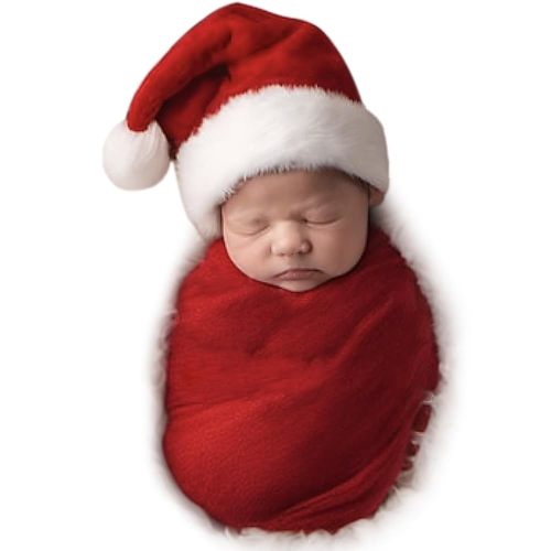 ForBaysy Newborn Christmas Photoshoot Outfit Elf Newborn Costume Newborn Wrap With Santa Xmas Hat Newborn photo props