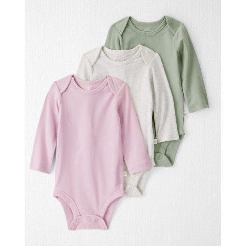 Baby Girl 3-Pack Organic Cotton Rib Bodysuits - Little Planet | Carter's
