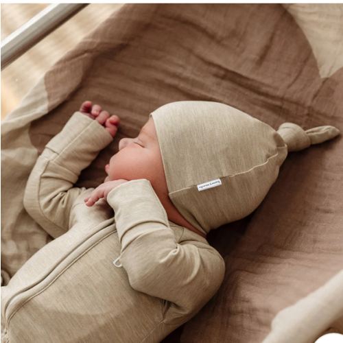 Top Knot Beanie - Stone