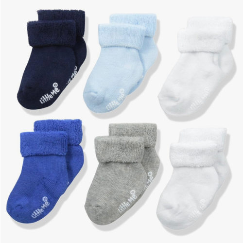 Little Me Baby Boys' Think Cotton Turn Cuff Socks