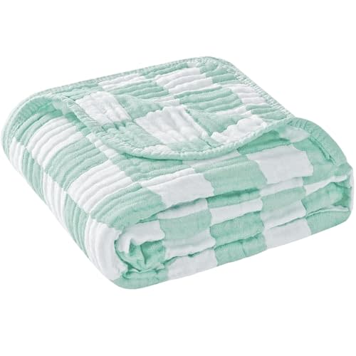 HardNok Ultra Soft Muslin Baby Blanket, A Versatile Swaddle and Bed Blanket for Babies, Toddlers, Boys, and Girls (1 Pack).
