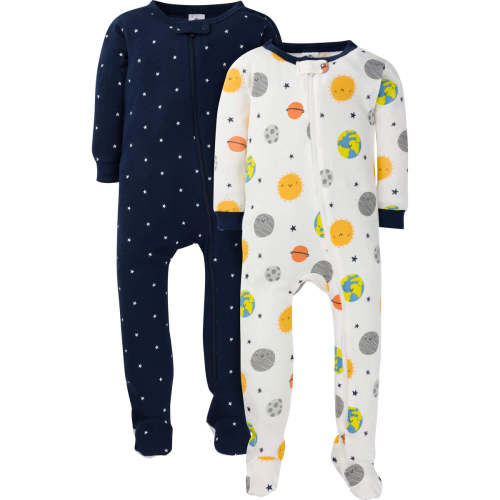 2-Pack Baby & Toddler Boys Earth Snug Fit Footed Cotton Pajamas – Gerber Childrenswear
