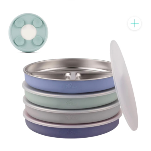 7.8" Stainless Steel Divided Plates with Suction Sleeve