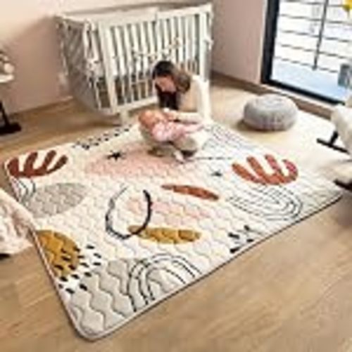 Amazon.com : Blissful Diary Baby Play Mats for Floor, 59x59 Inch Thicker and Larger Soft Cushioning Foam Playmats for Babies and Toddlers, Foldable Washable Baby Playpen Mat, Boho Design : Baby