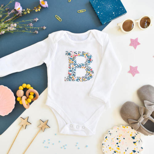3-6M Liberty of London Personalised Long Sleeve Bodysuit - My Little Shop UK | Maisonette