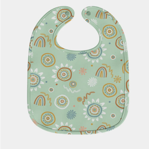 Sand Paintings (Green) - Baby Bib