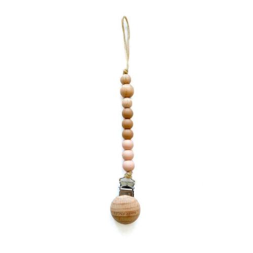 Pacifier Clip Harper (Camel & Blush)