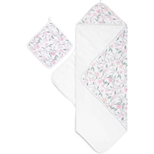 aden + anais Muslin Backed Hooded Towel Set, Ma Fleur