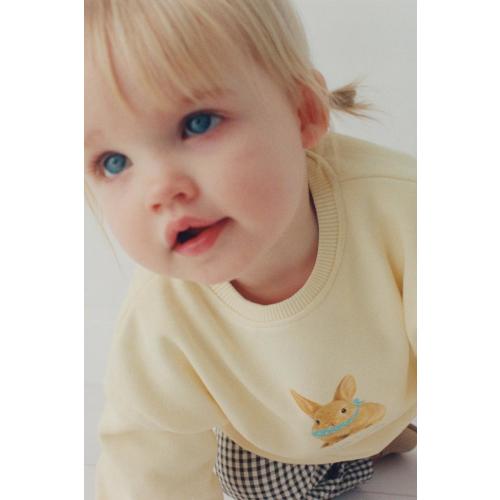 EMBROIDERED BUNNY SWEATSHIRT - Light yellow | ZARA Canada