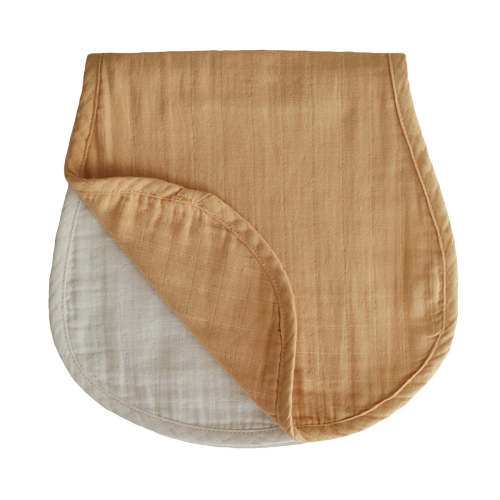 Mushie Burp Cloths - Yellow and Fog
