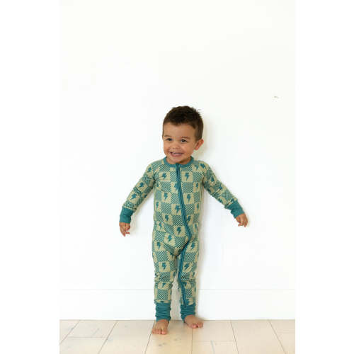CHECKER LIGHTNING BOLTS | ZIPPER ONE PIECE
