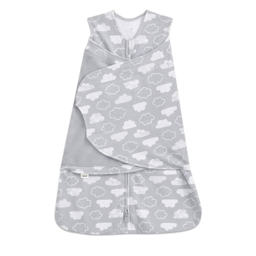 HALO 100% Cotton Sleepsack Swaddle, 3-Way Adjustable Wearable Blanket, TOG 1.5, Clouds, Newborn, 0-3 Months