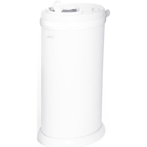Ubbi Steel Diaper Pail, Odor Locking, No Special Bag Required, Award-Winning, Registry Must-Have, White