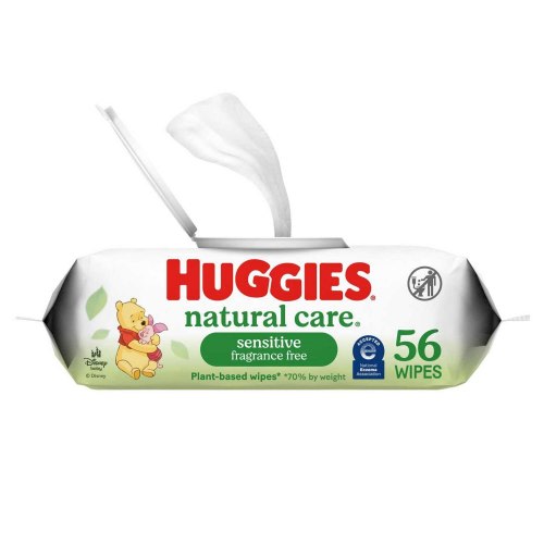 Huggies Natural Care Sensitive Baby Wipes, Unscented, 1 Flip-Top Pack (56 Wipes Total)