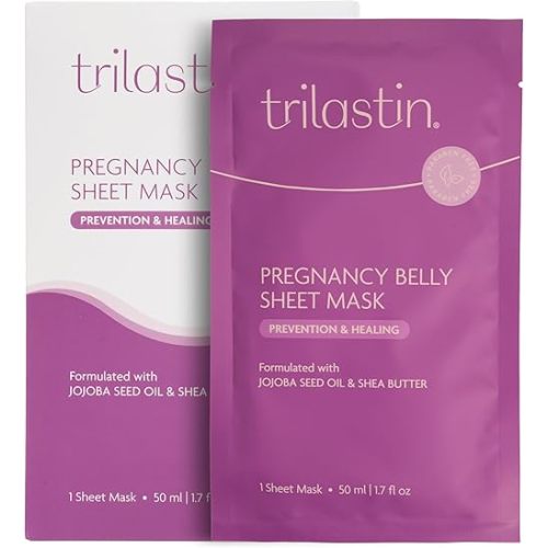 TriLASTIN Belly Masks - Belly Masks for Pregnant Women - Hydrating & Soothing for Itchy Skin - Reduces Stretch Marks - Safe for Sensitive Skin - Paraben & Phthalate-Free - Made in USA - 1 Pack