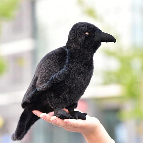 Simulated Crow Plush Toy Realistic Crow Bird Doll Children's Festival Gift Forelimbs Without Aluminum Wire Can't Stand on the Desktop