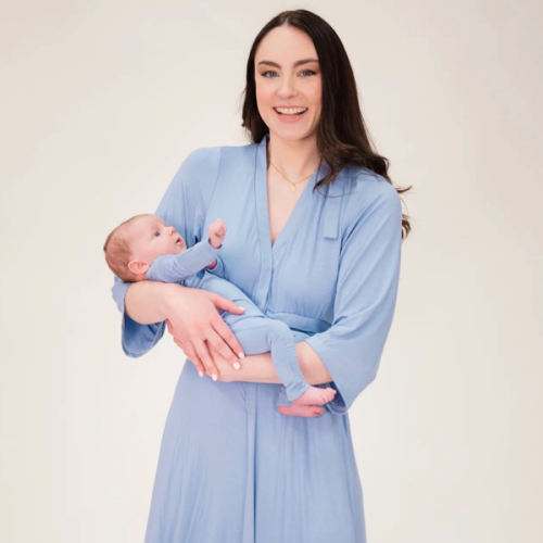 Lila Labor & Postpartum Gown in Periwinkle Blue