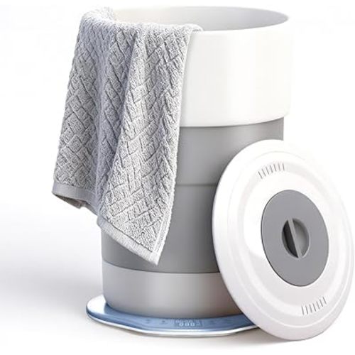 Towel Warmer, 23L Towel Warmer Bucket with Time Setting, Auto Shut-Off, Retractable Portable, Fits Up to Two Large Towels, Bathrobes, Blankets, PJ's and More