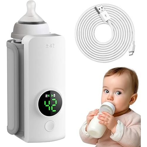 Portable Bottle Warmer, Fast Warming Comfortable Baby Feeding On The Go, Waterless Milk Warming with Battery-Powered for Home Outdoor