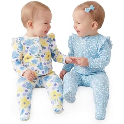 Yoofoss Baby Sleepers Baby Girl Clothes 100% Cotton Pajamas for Newborn 0-3 3-6 6-9 Months Sleep and Play Pjs