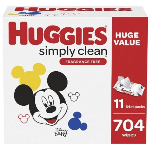 Huggies Simply Clean Fragrance-Free Baby Wipes (Select Count)