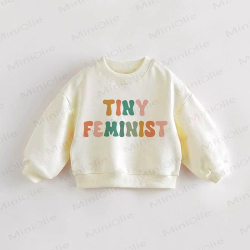TINY FEMINIST Baby Toddler Cream Sweatshirt