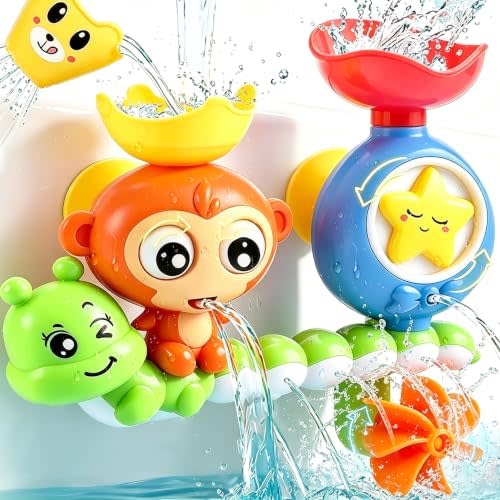 Toddler Bath Toys for Kids Ages 1-3 Water Tub Toys for 1 2 3 Year Old | Monkey Bathtub Toy for 12 18 Months Boys Girls Infant with 3 Cups for Gifts