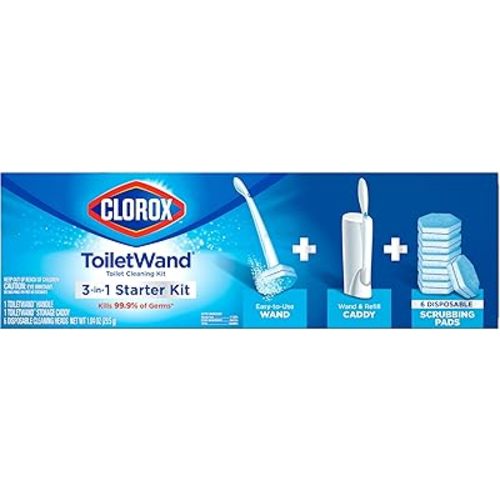 Clorox ToiletWand Toilet Cleaning Kit, ToiletWand, Caddy and 6 Refills, Pack of 6 (Pack May Vary)