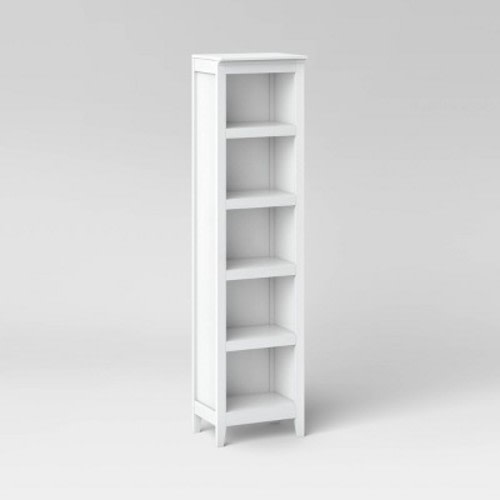 72" Carson Narrow 5 Shelf Bookcase White - Threshold™ : Traditional Style, Open Shelves