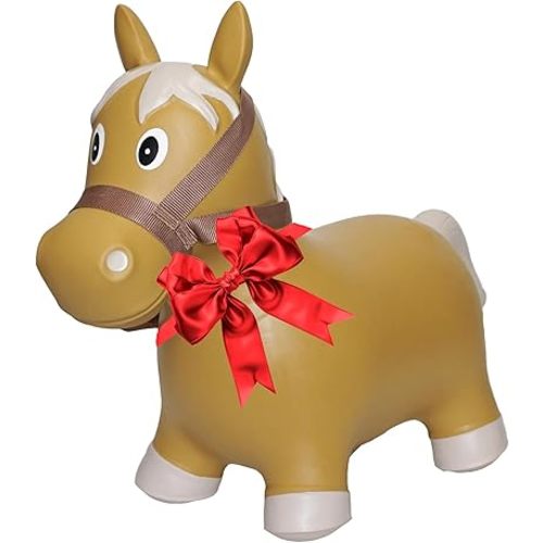 Big Country Toys Lil’ Bucker Horse Kids Toys - Rodeo Ride On Toys for18 Months to 3+ Years - Bouncy Animals for Toddlers - Inflatable Hopper Horse Toys with Hand Pump