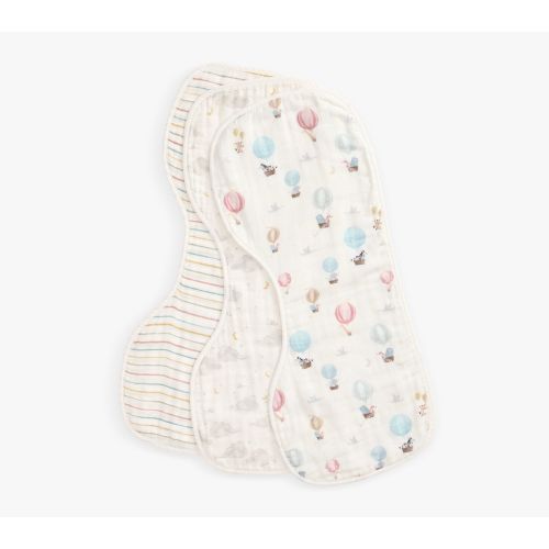 Organic Hot Air Balloon Muslin Bib Set Of 3 , Multi