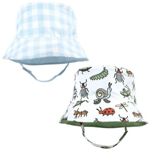 Hudson Baby Infant Boy Sun Protection Hat, Critters Plaid, 12-24 Months