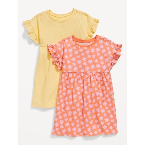 Flutter-Sleeve Dress 2-Pack for Toddler Girls
