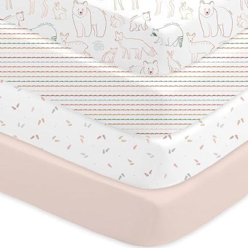 Crib Sheets 4 Pack, Baby Crib Sheets Fitted for Boys and Girls Breathable & Snug Fit, Soft Toddler Bed Sheets for Standard Crib Mattress Nursery Daycare Essentials, Ocean World