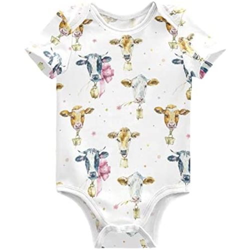vvfelixl Baby Girls' Bodysuits Llama Alpaca Cactus Short Sleeve Cotton Baby Clothes For Girls 0-24 Months Black